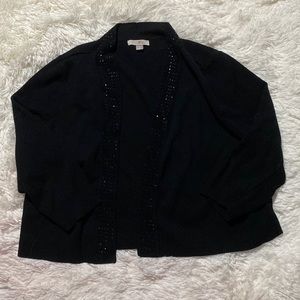 Roz & Ali 1x black rhinestone cardigan shrug